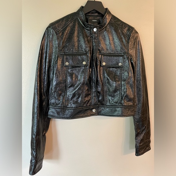Theory Patent Faux Leather Jacket - Picture 2 of 6
